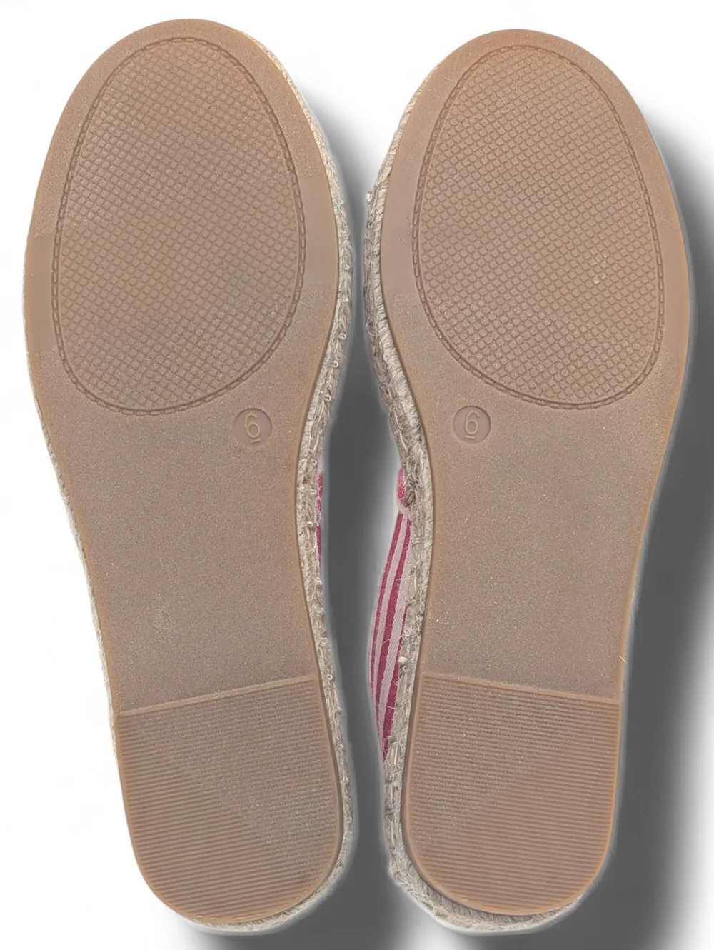 Brand-New Xappeal Maisie Sz 6M Red & White Natural Jute Espadtille With Pull-Tab